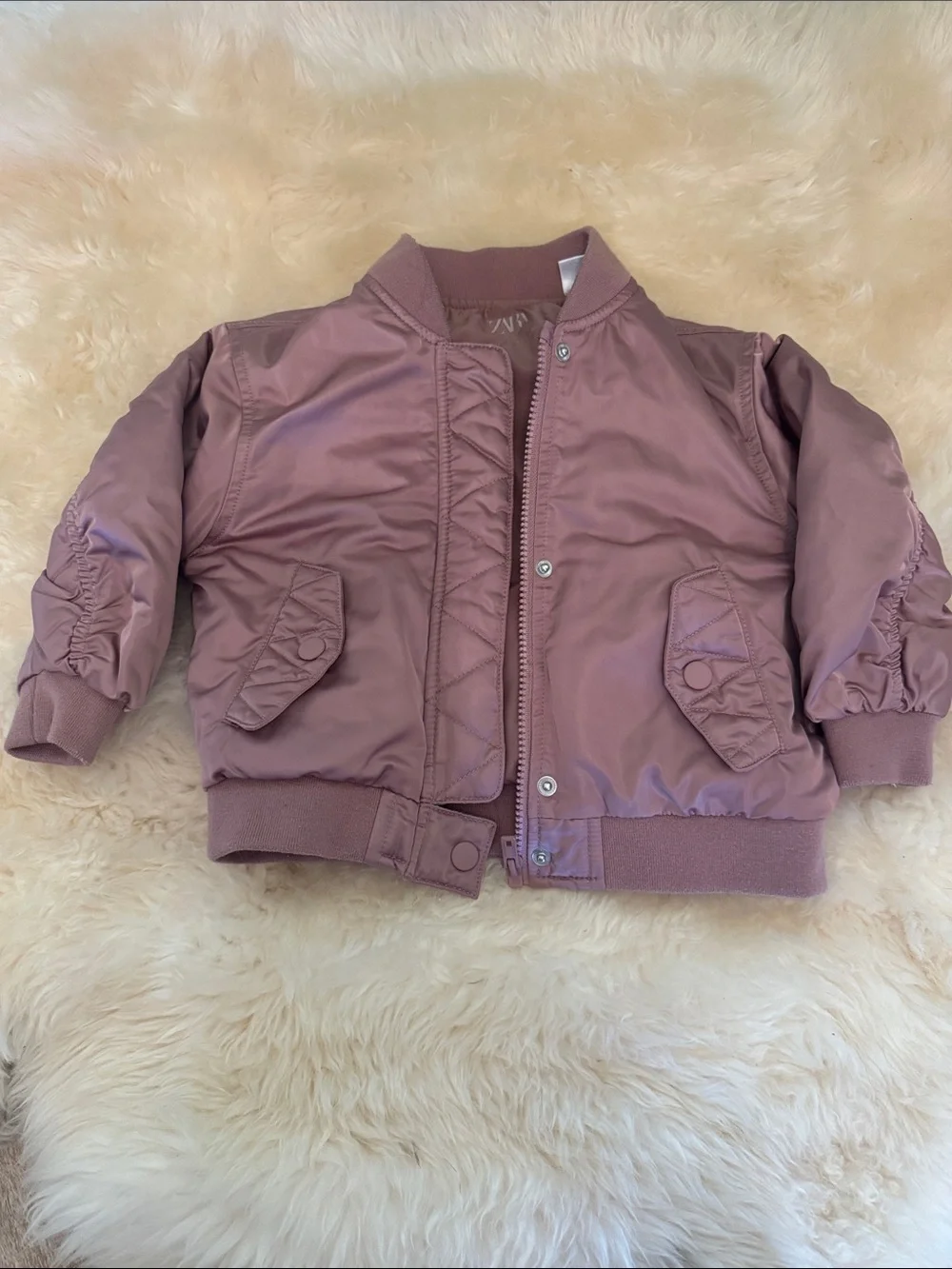 Zara Dusty Rose Kids Bomber Jacket